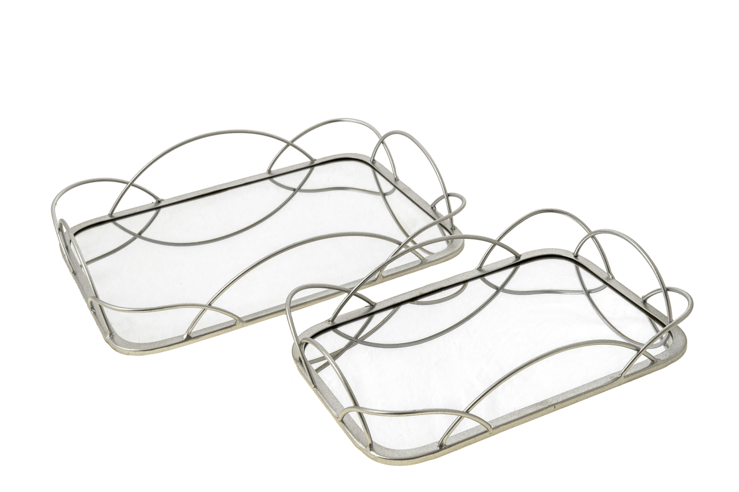 Δίσκος Σετ 2τμχ Μεταλλικός Ασημί 36x7,5εκ.-30x6εκ. Zen Collection 24.4.48613 (Υλικό: Μεταλλικό, Χρώμα: Ασημί ) - ZEN COLLECTION - 24.4.48613