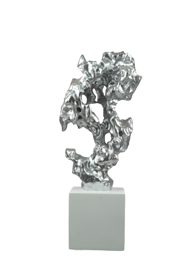 ZEN COLLECTION - ΣΗΜΑΝΤΙΚΟ: Σε περίπτωση διαφοράς τιμής από το κατάστημα ισχύει παντα και μόνο η τιμή του καταστήματος Διακοσμητικό Επιτραπέζιο Polyester Ασημί-Λευκό 18x14x49