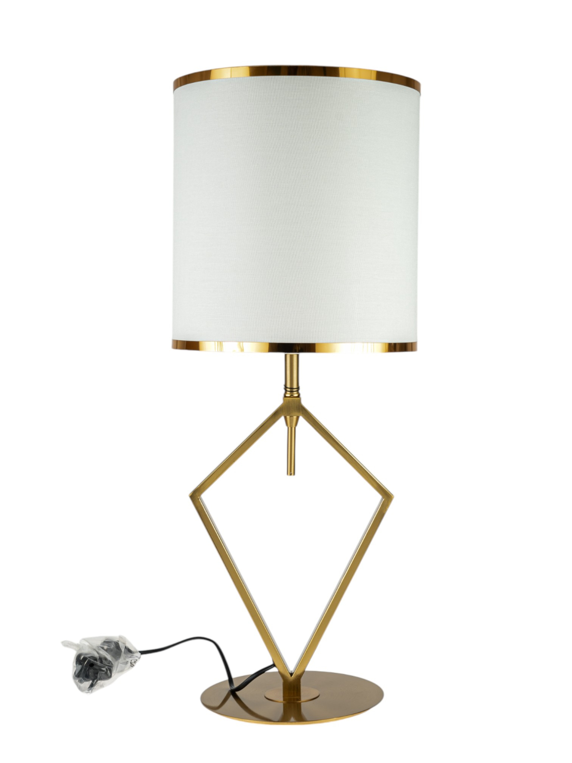 Φωτιστικά 24home - ΣΗΜΑΝΤΙΚΟ: Σε περίπτωση διαφοράς τιμής από το κατάστημα ισχύει παντα και μόνο η τιμή του καταστήματος Φωτιστικό Επιτραπέζιο Χρυσό-Λευκό & Ρίγες 26x67εκ. Zen