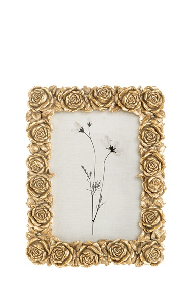 Κορνίζα Polyester Χρυσή Με Λουλούδια 13x18εκ. Zen Collection 26.37.53165 (Υλικό: Polyester, Χρώμα: Χρυσό ) - ZEN COLLECTION - 26.37.53165