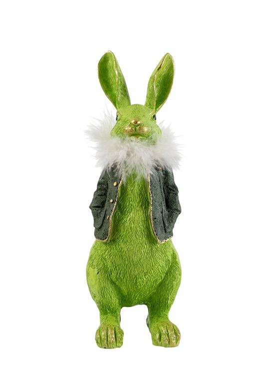 Διακοσμητικός Πασχαλινός Λαγός Polyester Πράσινος 10x8x24εκ. Zen Collection 26.7.52595 (Υλικό: Polyester, Χρώμα: Λευκό) - ZEN COLLECTION - 26.7.52595