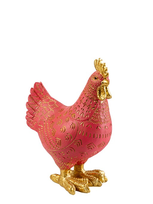 Διακοσμητικός Πασχαλινός Κόκορας Polyester Φούξια-Χρυσό 14,5x9x18,5εκ. Zen Collection 26.7.52588 (Υλικό: Polyester, Χρώμα: Φούξια) - ZEN COLLECTION - 26.7.52588