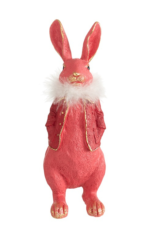 Διακοσμητικός Πασχαλινός Λαγός Polyester Με Πούπουλα Φούξια 10x8x24εκ. Zen Collection 26.7.52597 (Υλικό: Polyester, Χρώμα: Λευκό) - ZEN COLLECTION - 26.7.52597