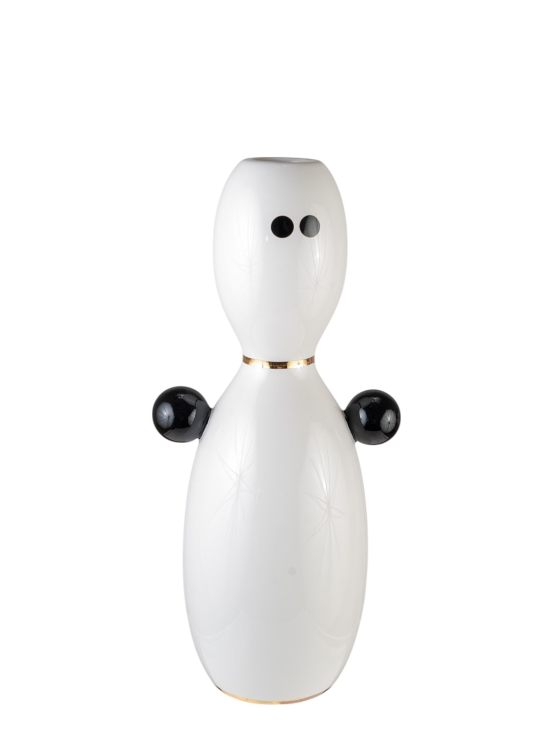 ZEN COLLECTION Βάζο Ανθρωπάκι Κεραμικό Λευκό-Μαύρο-Χρυσό 14x11x30,5εκ. Zen Collection 24.21.50876 (Υλικό: Κεραμικό, Χρώμα: Λευκό) - ZEN COLLECTION - 24.21.50876