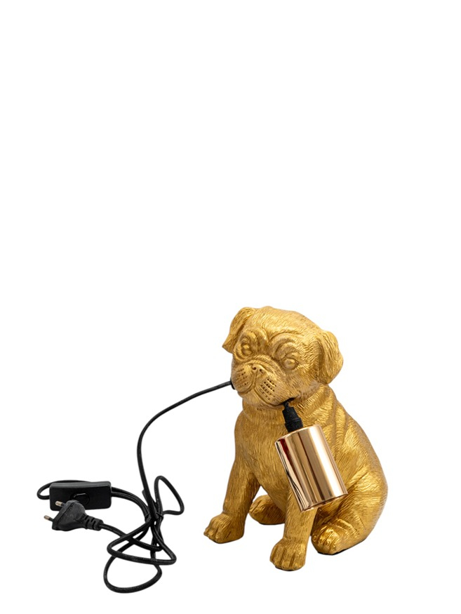 ZEN COLLECTION - ΣΗΜΑΝΤΙΚΟ: Σε περίπτωση διαφοράς τιμής από το κατάστημα ισχύει παντα και μόνο η τιμή του καταστήματος Φωτιστικό Επιτραπέζιο Polyester Χρυσό Σκύλος 13x19,5x22