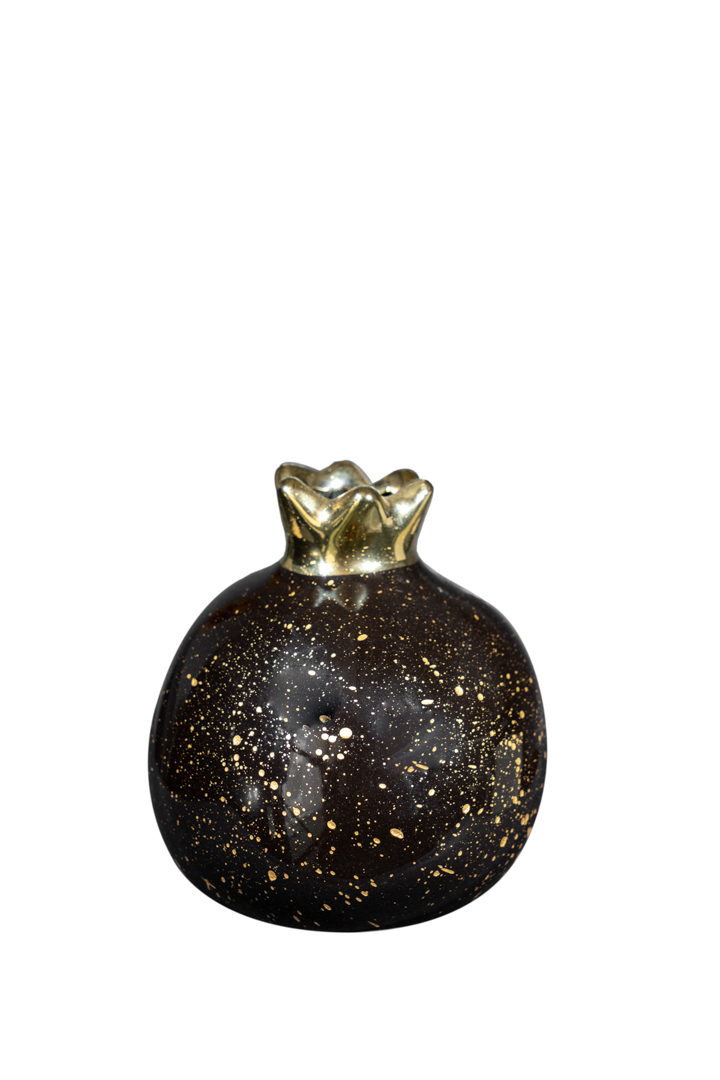 Ρόδι Κεραμικό Μαύρο-Χρυσό 10,16εκ. Zen Collection 24.3.47610 (Σετ 6 Τεμάχια) (Υλικό: Κεραμικό, Χρώμα: Μαύρο) - ZEN COLLECTION - 24.3.47610