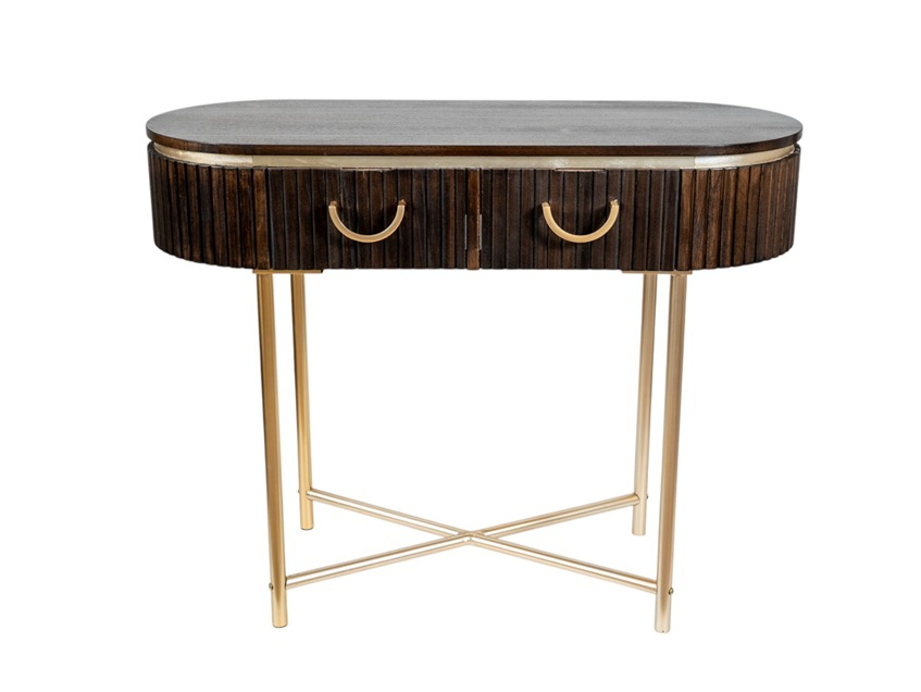 Κονσόλα Ξύλινη-Μεταλλική Καφέ-Χρυσή 100x40x80εκ. Zen Co