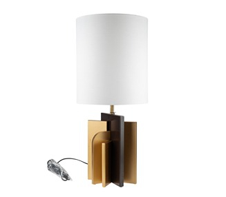 ZEN COLLECTION Φωτιστικό Επιτραπέζιο Ξύλινο Με Λευκό Καπέλο 30x60εκ. Zen Collection 24.35.51127 (Υλικό: Ξύλο, Χρώμα: Λευκό) - ZEN COLLECTION - 24.35.51127