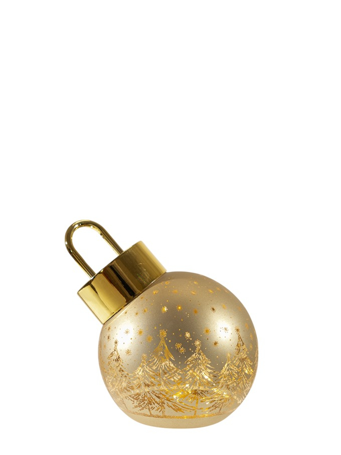 Χριστουγεννιάτικη Διακοσμητική Μπάλα Γυάλινη Με Led Χρυσή 10x12εκ. Zen Collection 25.39.51838 (Υλικό: Γυαλί, Χρώμα: Χρυσό ) - ZEN COLLECTION - 25.39.51838