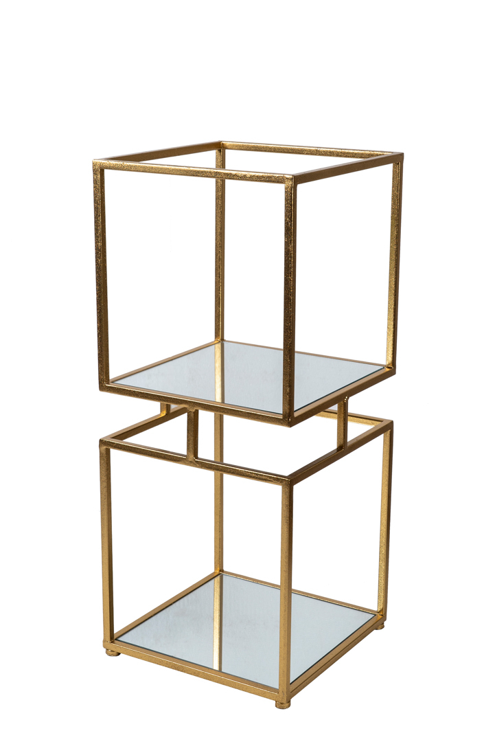 ZEN COLLECTION Ραφιέρα Μεταλλική Χρυσή Με Καθρέπτες 30x30x70εκ. Zen Collection 22.1.48173 (Υλικό: Μεταλλικό, Χρώμα: Χρυσό ) - ZEN COLLECTION - 22.1.48173