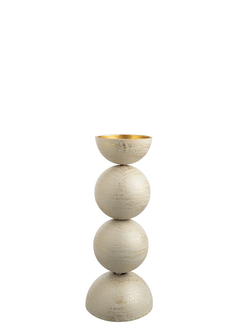 ZEN COLLECTION - ΣΗΜΑΝΤΙΚΟ: Σε περίπτωση διαφοράς τιμής από το κατάστημα ισχύει παντα και μόνο η τιμή του καταστήματος Κηροπήγιο Μεταλλικό Μπεζ-Χρυσό 10x24,5εκ. Zen Collectio