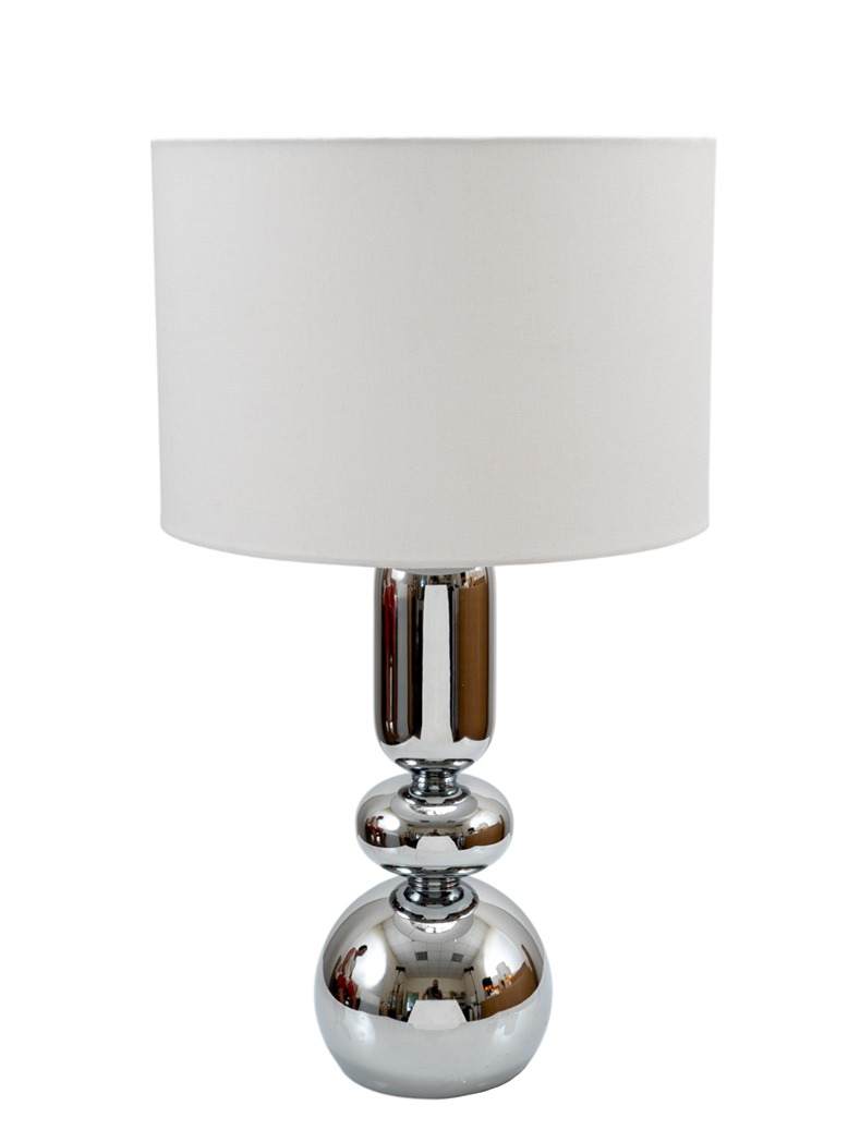 ZEN COLLECTION Φωτιστικό Επιτραπέζιο Μεταλλικό Λευκό-Ασημί 58εκ./33x22,9εκ. Zen Collection 25.51.52329 (Υλικό: Μεταλλικό, Χρώμα: Λευκό) - ZEN COLLECTION - 25.51.52329