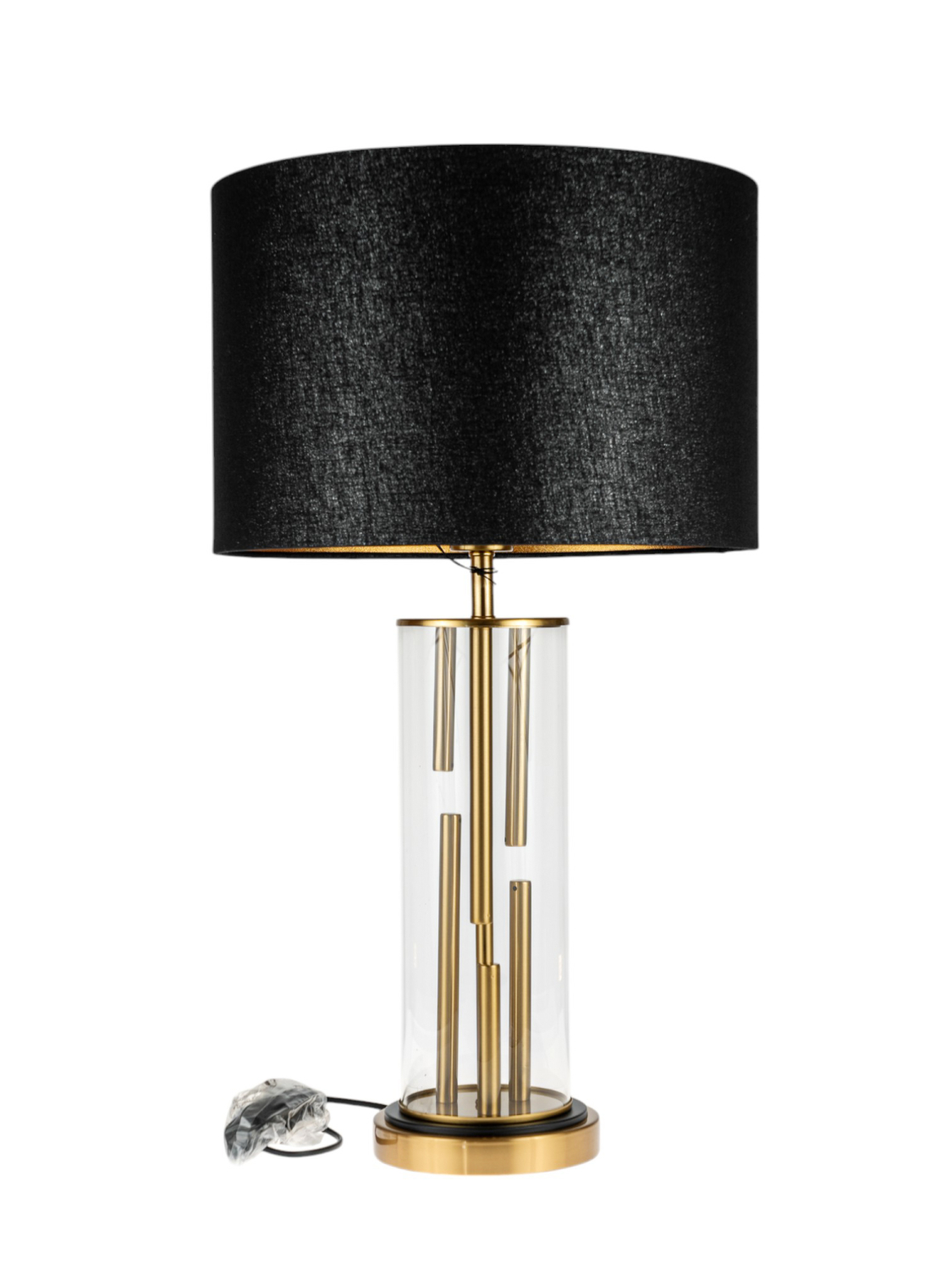 Φωτιστικά 24home - ΣΗΜΑΝΤΙΚΟ: Σε περίπτωση διαφοράς τιμής από το κατάστημα ισχύει παντα και μόνο η τιμή του καταστήματος Φωτιστικό Επιτραπέζιο Χρυσό-Μαύρο Μέσα Με Γυαλί 38x65εκ