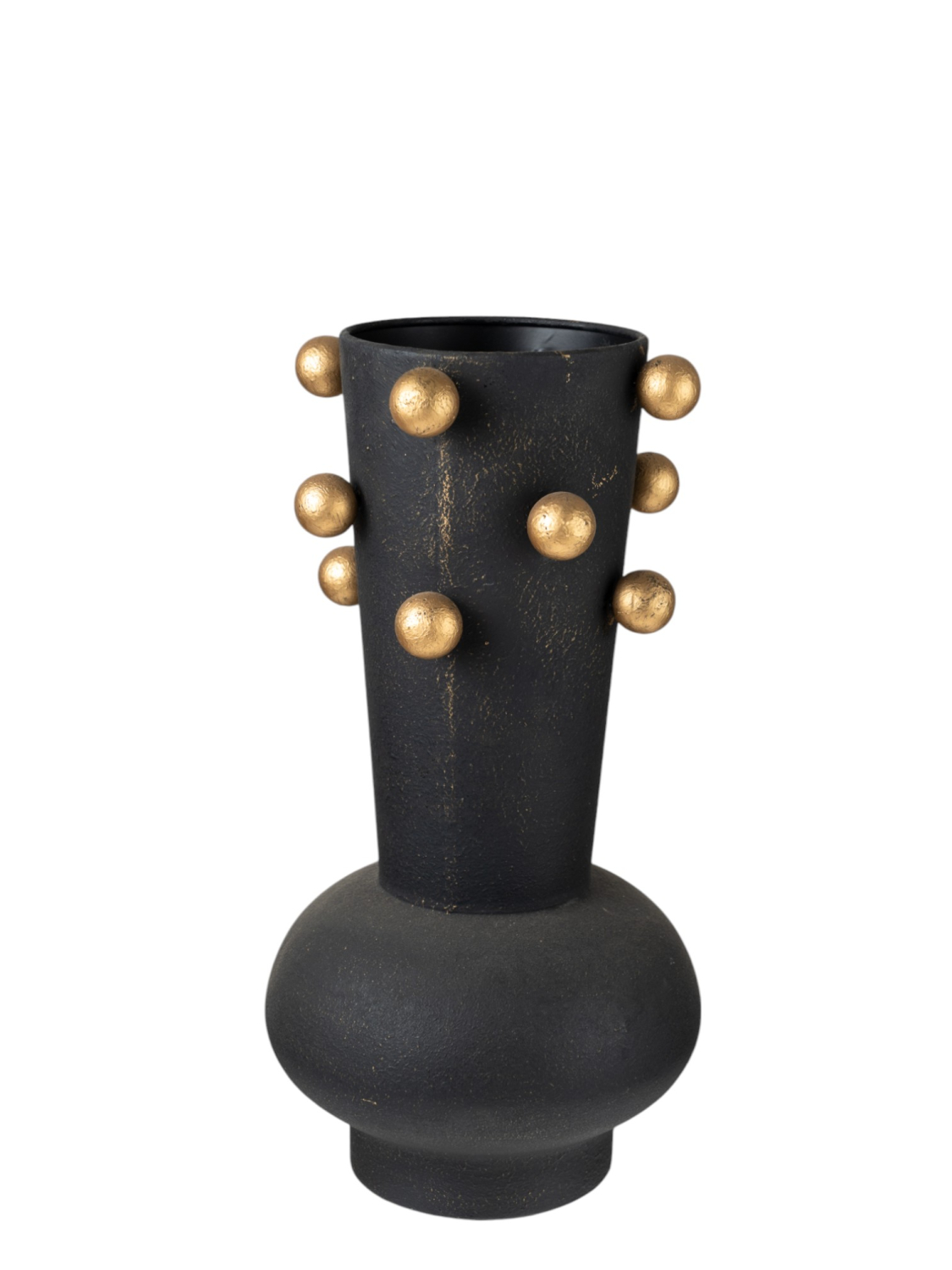 ZEN COLLECTION Βάζο Μεταλλικό Αντικέ Μαύρο Με Μπίλιες Χρυσές 16x16x35εκ. Zen Collection 25.3.51380 (Υλικό: Μεταλλικό, Χρώμα: Μαύρο) - ZEN COLLECTION - 25.3.51380