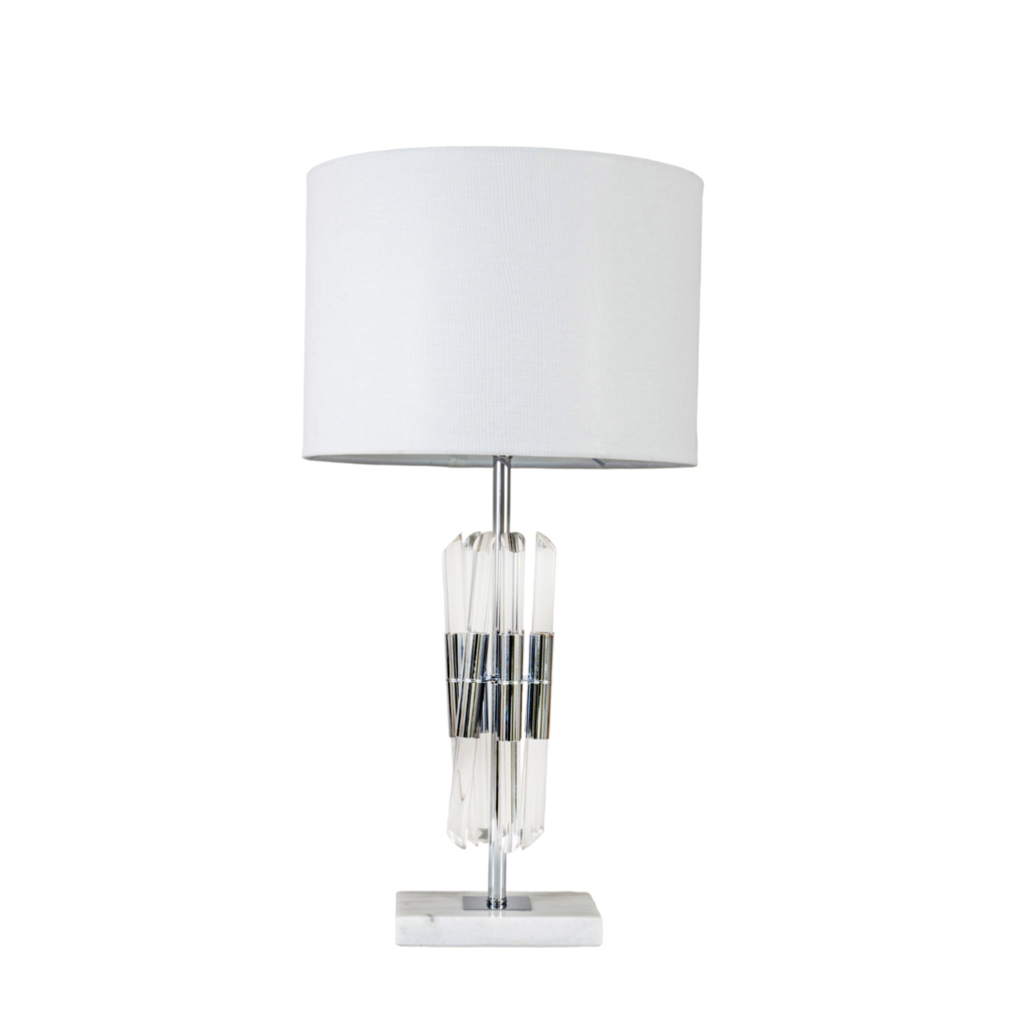 Φωτιστικό Επιτραπέζιο Λευκό-Ασημί 35x68εκ. Zen Collecti