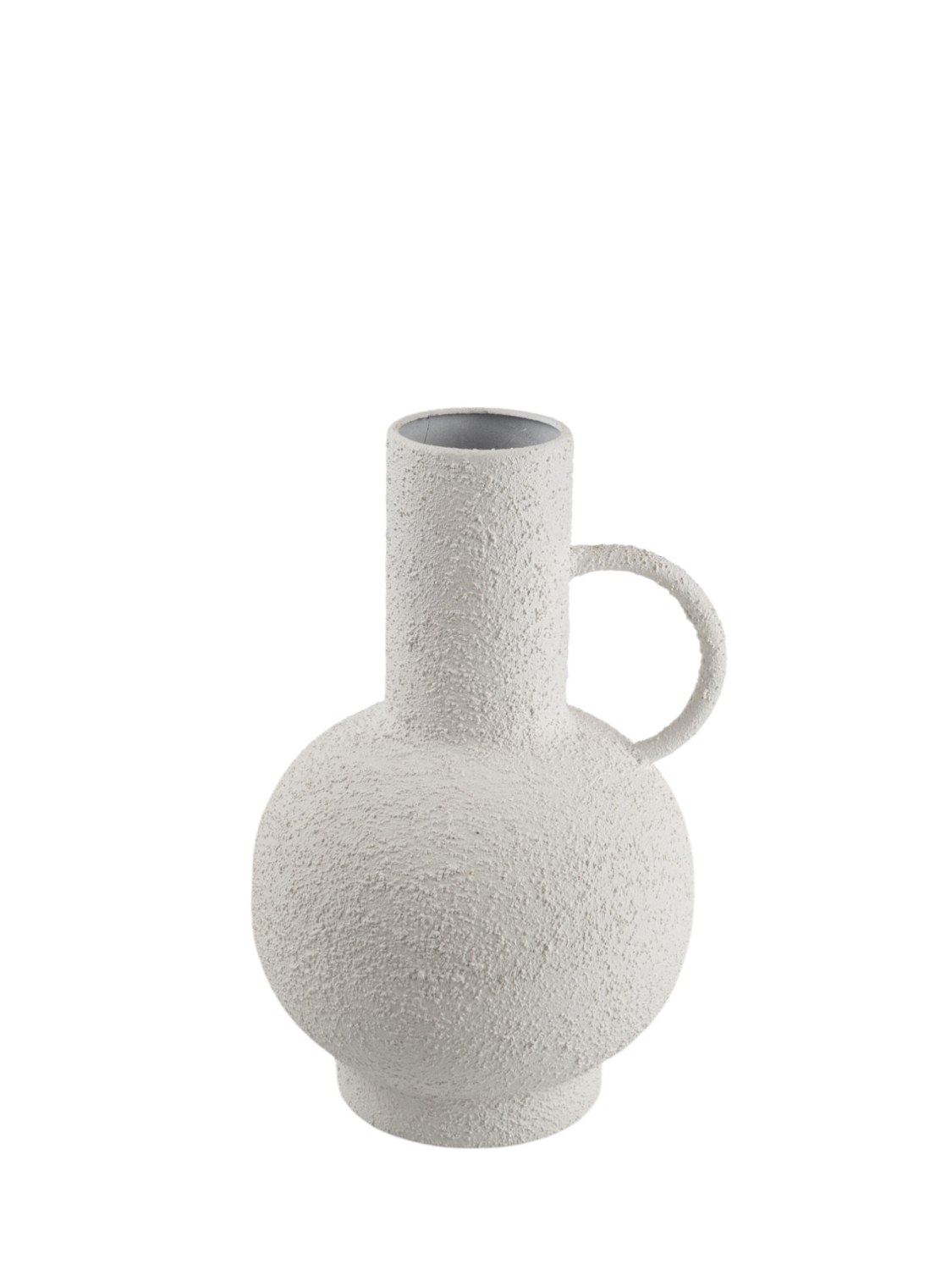 ZEN COLLECTION - ΣΗΜΑΝΤΙΚΟ: Σε περίπτωση διαφοράς τιμής από το κατάστημα ισχύει παντα και μόνο η τιμή του καταστήματος Βάζο Μεταλλικό Με Χερούλι Λευκό 19,5x18,5x28εκ. Zen Col