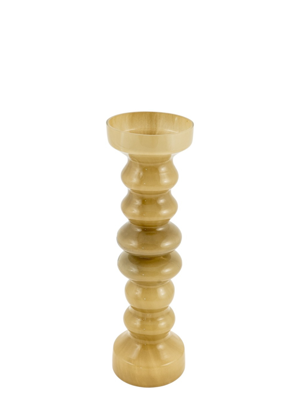 ZEN COLLECTION - ΣΗΜΑΝΤΙΚΟ: Σε περίπτωση διαφοράς τιμής από το κατάστημα ισχύει παντα και μόνο η τιμή του καταστήματος Κηροπήγιο Φυσητό Γυαλί Μπεζ-Πράσινο 10,5x34εκ. Zen Coll