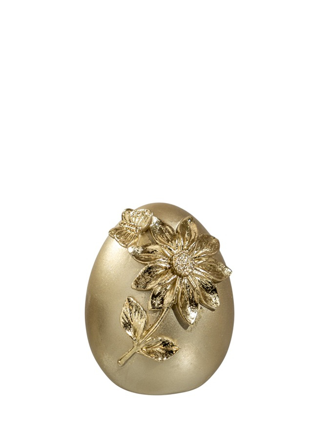 Διακοσμητικό Πασχαλινό Αυγό Με Λουλούδι Polyester Χρυσό 8,5x9x11,5εκ. Zen Collection 26.6.52429 (Σετ 4 Τεμάχια) (Υλικό: Polyester, Χρώμα: Χρυσό ) - ZEN COLLECTION - 26.6.52429