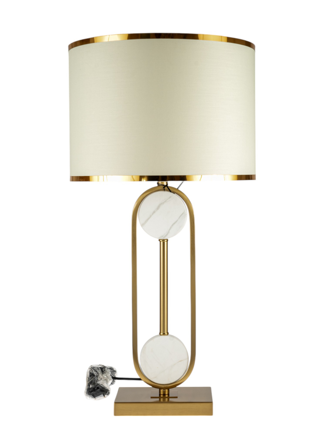 ZEN COLLECTION - ΣΗΜΑΝΤΙΚΟ: Σε περίπτωση διαφοράς τιμής από το κατάστημα ισχύει παντα και μόνο η τιμή του καταστήματος Φωτιστικό Επιτραπέζιο Λευκό-Χρυσό Με Ρίγες & Γυάλινες Μ