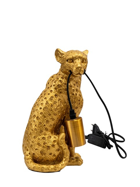 ZEN COLLECTION - ΣΗΜΑΝΤΙΚΟ: Σε περίπτωση διαφοράς τιμής από το κατάστημα ισχύει παντα και μόνο η τιμή του καταστήματος Φωτιστικό Επιτραπέζιο Polyester Χρυσό Λεοπάρδαλη 18,5x1