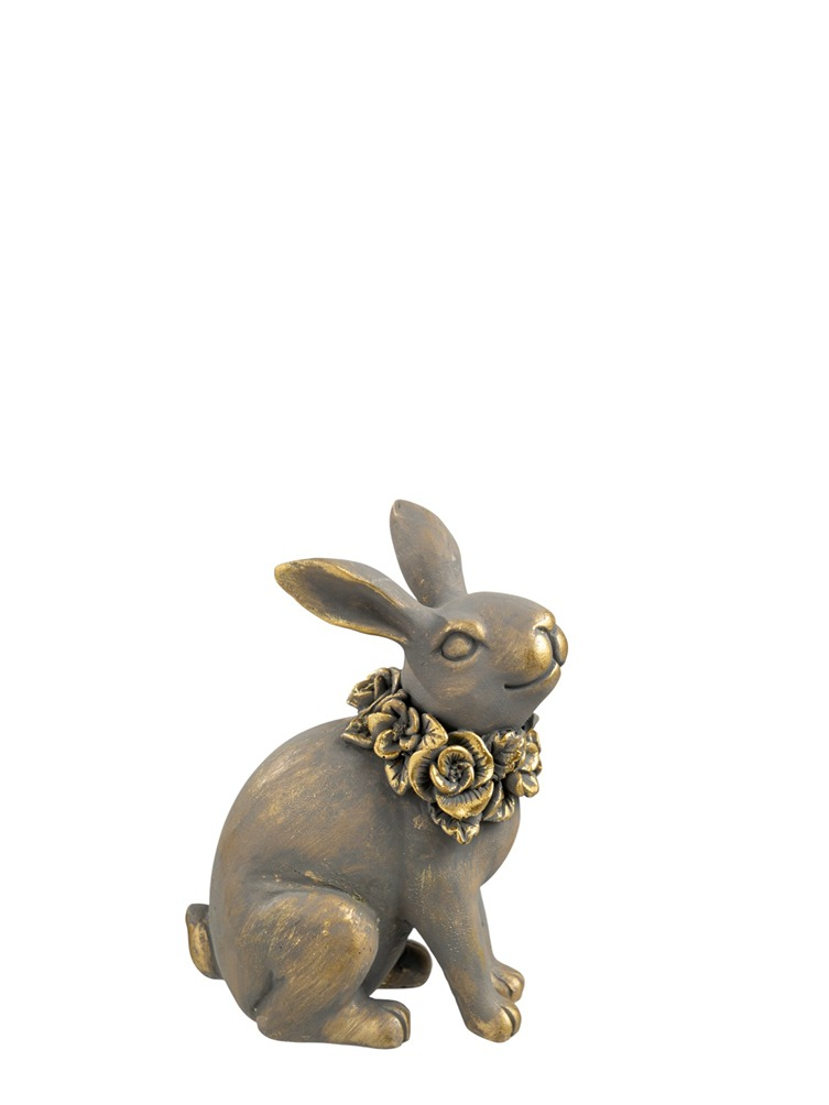 Διακοσμητικός Πασχαλινός Λαγός Polyester Γκρι-Χρυσός 9,5x6,5x13εκ. Zen Collection 26.7.52573 (Σετ 2 Τεμάχια) (Υλικό: Polyester, Χρώμα: Γκρι) - ZEN COLLECTION - 26.7.52573