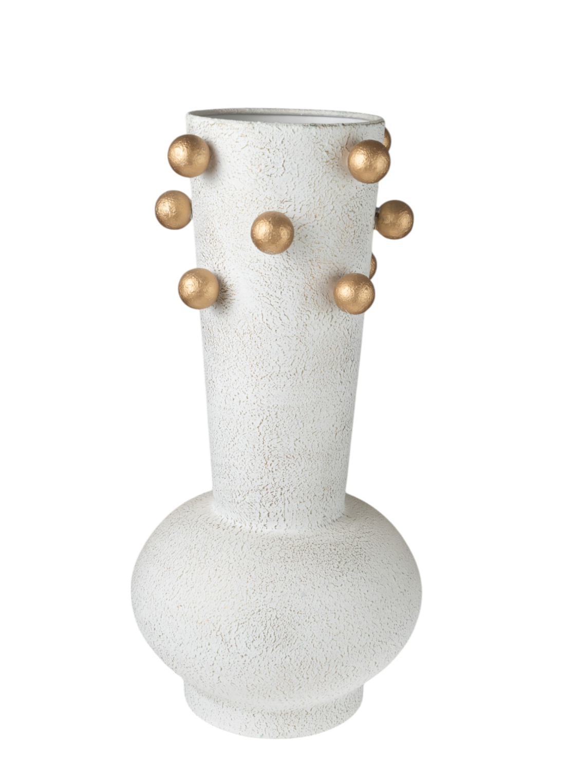 ZEN COLLECTION Βάζο Μεταλλικό Αντικέ Μπεζ Με Μπίλιες Χρυσές 20x20x39,5εκ. Zen Collection 25.3.51383 (Υλικό: Μεταλλικό, Χρώμα: Μπεζ) - ZEN COLLECTION - 25.3.51383