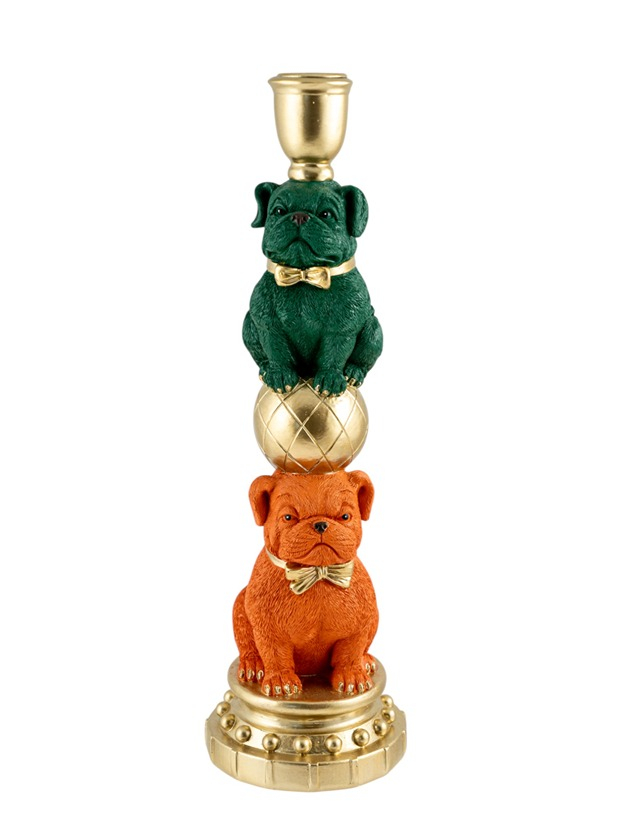 Κηροπήγιο Polyester Δύο Σκύλοι 9,2x9,2x30,1εκ. Zen Collection 26.4.52736 (Υλικό: Polyester) - ZEN COLLECTION - 26.4.52736