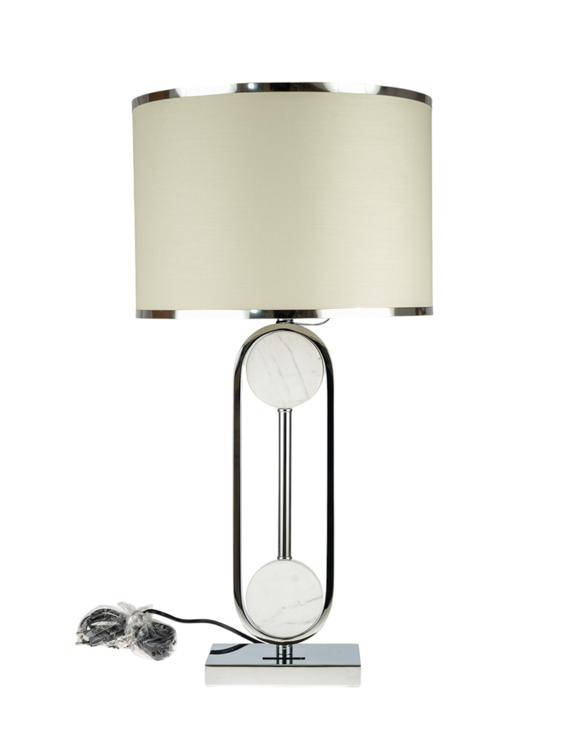 Φωτιστικά 24home - ΣΗΜΑΝΤΙΚΟ: Σε περίπτωση διαφοράς τιμής από το κατάστημα ισχύει παντα και μόνο η τιμή του καταστήματος Φωτιστικό Επιτραπέζιο Ασημί-Λευκό Γυάλινες Μπάλες 35x69