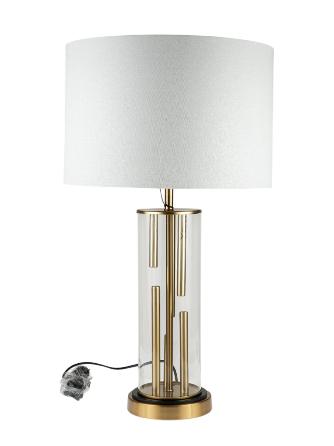 Φωτιστικά 24home - ΣΗΜΑΝΤΙΚΟ: Σε περίπτωση διαφοράς τιμής από το κατάστημα ισχύει παντα και μόνο η τιμή του καταστήματος Φωτιστικό Επιτραπέζιο Χρυσό-Λευκό Μέσα Με Γυαλί 38x65εκ