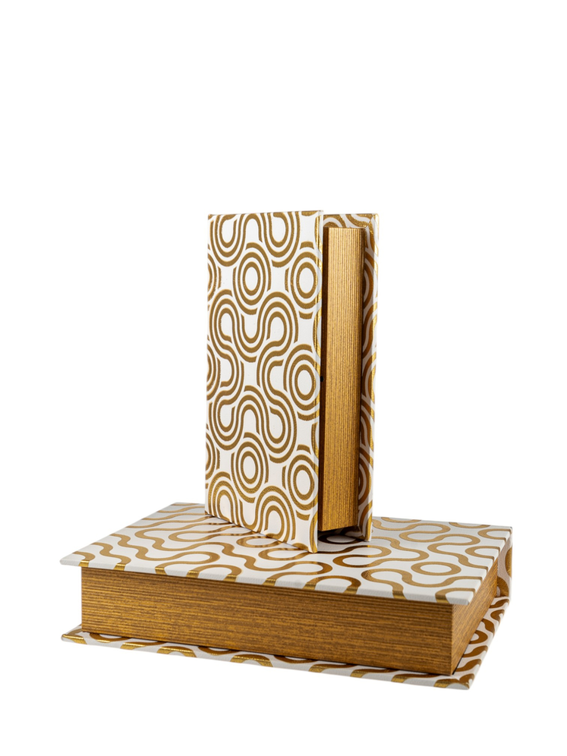 ZEN COLLECTION - ΣΗΜΑΝΤΙΚΟ: Σε περίπτωση διαφοράς τιμής από το κατάστημα ισχύει παντα και μόνο η τιμή του καταστήματος Κουτί Βιβλίο Σετ 2τμχ Χρυσό-Λευκό 31,5x22,5x6,5εκ.-26,5