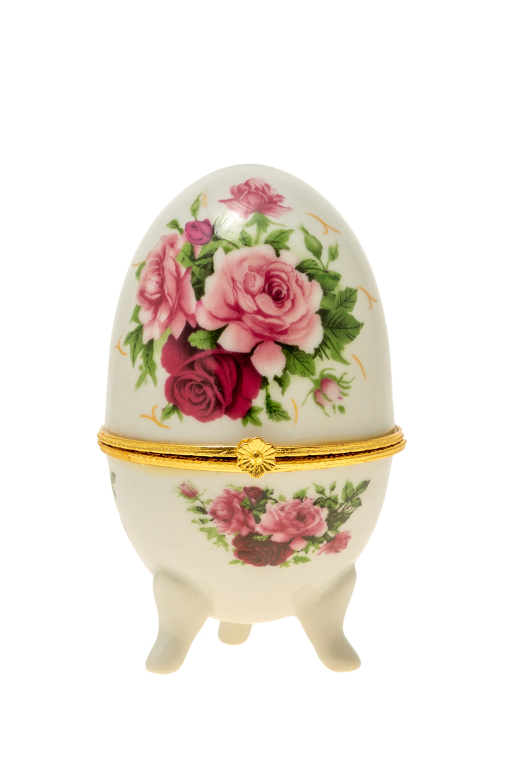 Διακοσμητικό Επιτραπέζιο Αυγό Πορσελάνης Λευκό-Ροζ-Χρυσό 6x10εκ. Zen Collection 22.46.48073 (Υλικό: Πορσελάνη, Χρώμα: Λευκό) - ZEN COLLECTION - 22.46.48073