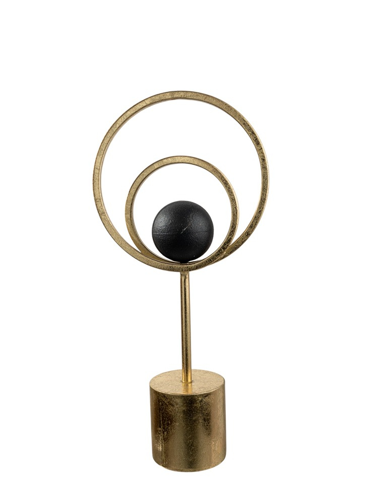 Διακοσμητικό Επιτραπέζιο Μεταλλικό Μαύρο-Χρυσό Με Μπάλα 18x8x38,5εκ. Zen Collection 26.1.52197 (Υλικό: Μεταλλικό, Χρώμα: Μαύρο) - ZEN COLLECTION - 26.1.52197