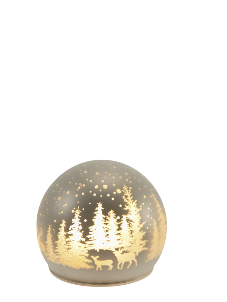 Χριστουγεννιάτικη Διακοσμητική Μπάλα Γυάλινη Με Led Αση