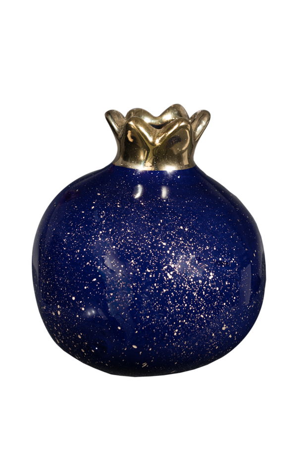 Διακοσμητικά Επιτραπέζια 24home - ΣΗΜΑΝΤΙΚΟ: Σε περίπτωση διαφοράς τιμής από το κατάστημα ισχύει παντα και μόνο η τιμή του καταστήματος Ρόδι Κεραμικό Μπλε-Χρυσό 13εκ. Zen Collection 21.19.476