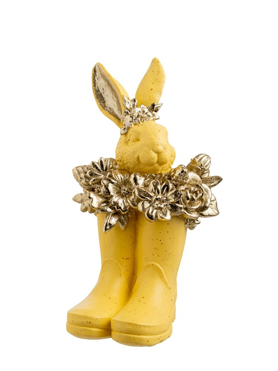 Διακοσμητική Πασχαλινή Μπότα Με Λαγό Polyester Κίτρινο-Χρυσό 10,5x10,5x19εκ. Zen Collection 26.6.52473 (Υλικό: Polyester, Χρώμα: Κίτρινο ) - ZEN COLLECTION - 26.6.52473