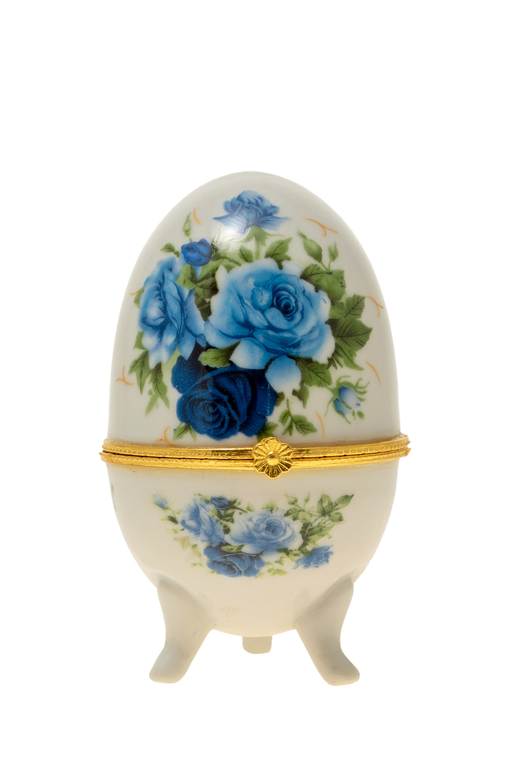 Διακοσμητικά Επιτραπέζια 24home - ΣΗΜΑΝΤΙΚΟ: Σε περίπτωση διαφοράς τιμής από το κατάστημα ισχύει παντα και μόνο η τιμή του καταστήματος Διακοσμητικό Επιτραπέζιο Αυγό Πορσελάνης Λευκό-Μπλε-Χρυ