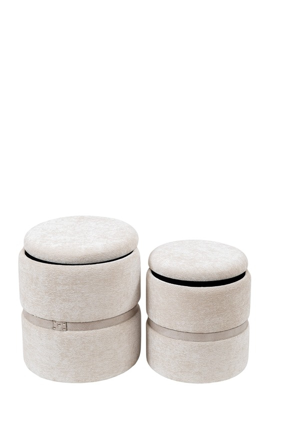 Σκαμπώ Σετ 2τμχ Μπεζ 41x41x45εκ./35x35x38εκ. Zen Collection 26.31.52918 (Χρώμα: Μπεζ) - ZEN COLLECTION - 26.31.52918