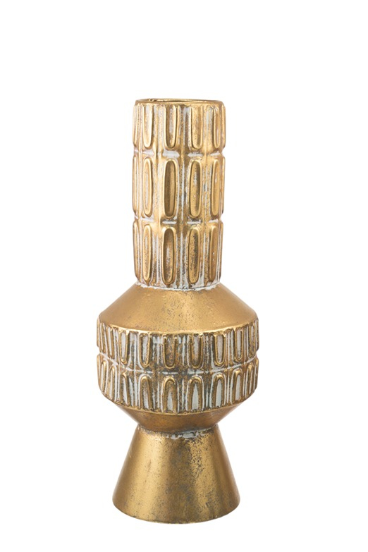 Διακοσμητικά Επιτραπέζια 24home - ΣΗΜΑΝΤΙΚΟ: Σε περίπτωση διαφοράς τιμής από το κατάστημα ισχύει παντα και μόνο η τιμή του καταστήματος Βάζο Μεταλλικό Χρυσό-Λευκό 16x16x39εκ. Zen Collection 2