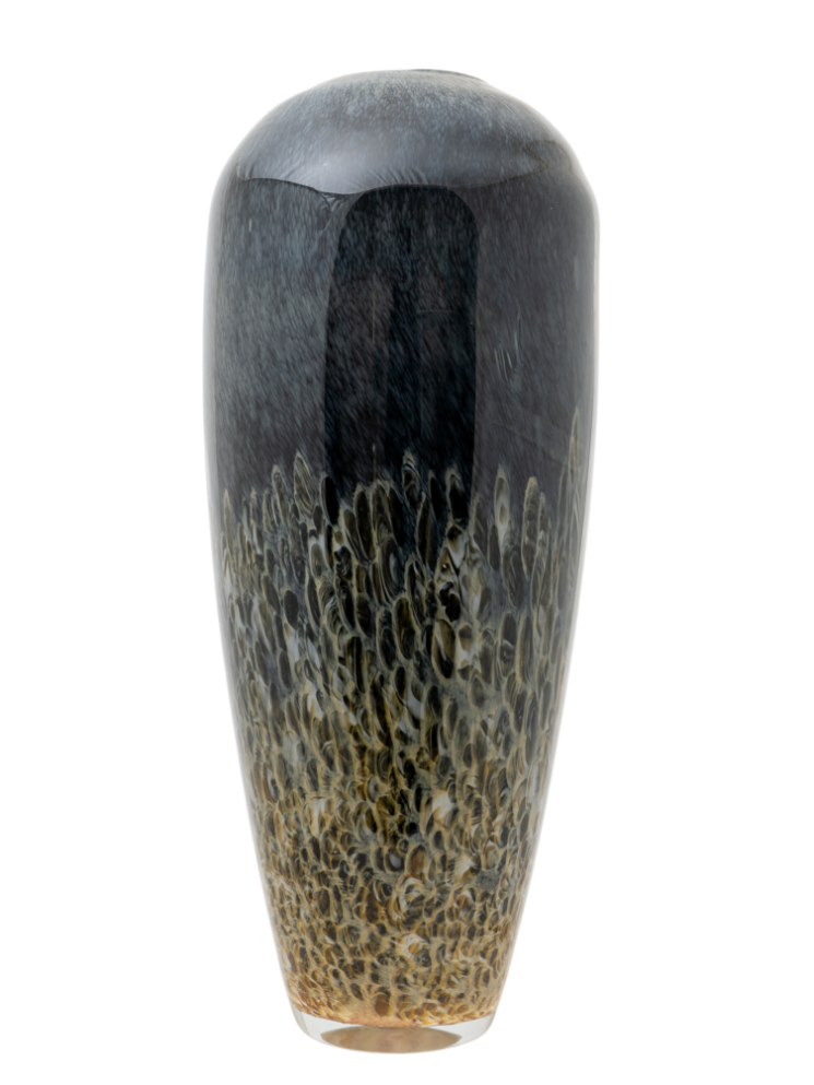 ZEN COLLECTION Βάζο Χειροποίητο Γυάλινο Μαύρο-Γκρι 21x49,5εκ. Zen Collection 24.31.49980 (Υλικό: Γυαλί, Χρώμα: Μαύρο) - ZEN COLLECTION - 24.31.49980