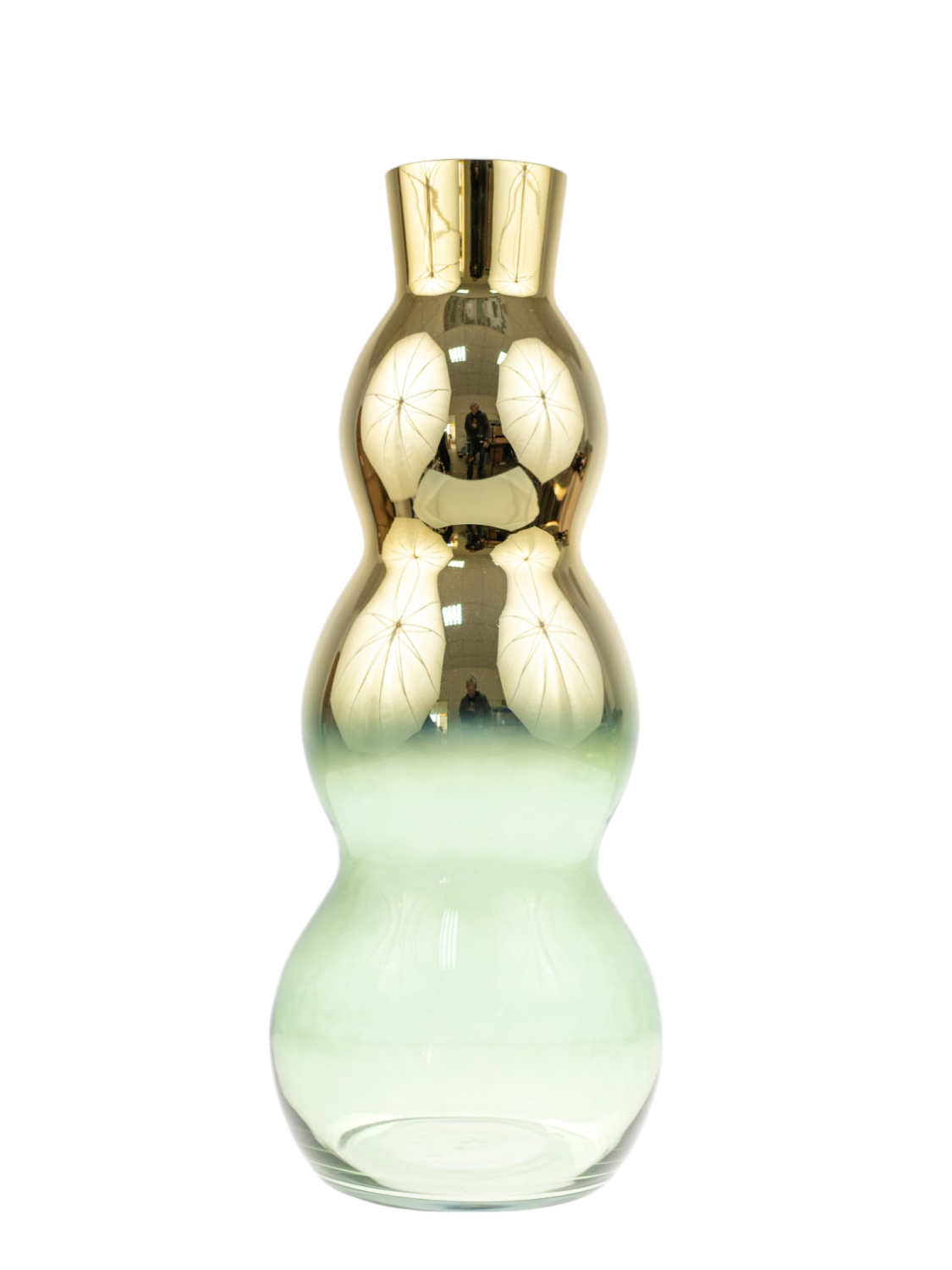 Διακοσμητικά Επιτραπέζια 24home - ΣΗΜΑΝΤΙΚΟ: Σε περίπτωση διαφοράς τιμής από το κατάστημα ισχύει παντα και μόνο η τιμή του καταστήματος Βάζο Χειροποίητο Γυάλινο Χρυσό-Πράσινο 19,8x50εκ. Zen C