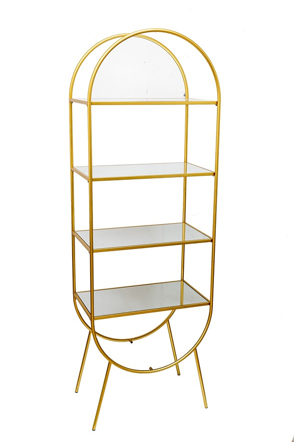 ZEN COLLECTION Ραφιέρα Οβάλ Χρυσή Με Καθρέπτες 65x40x195εκ. Zen Collection 24.37.51149 (Χρώμα: Χρυσό ) - ZEN COLLECTION - 24.37.51149