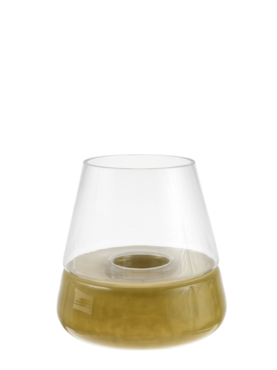 ZEN COLLECTION - ΣΗΜΑΝΤΙΚΟ: Σε περίπτωση διαφοράς τιμής από το κατάστημα ισχύει παντα και μόνο η τιμή του καταστήματος Κηροπήγιο Χειροποίητο Γυάλινο Διάφανο-Πράσινο 27x26εκ.