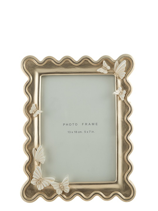 Κορνίζα Polyester Σαμπανί Με Μπεζ Πεταλούδες 13x18εκ. Zen Collection 25.50.52361 (Υλικό: Polyester, Χρώμα: Μπεζ) - ZEN COLLECTION - 25.50.52361