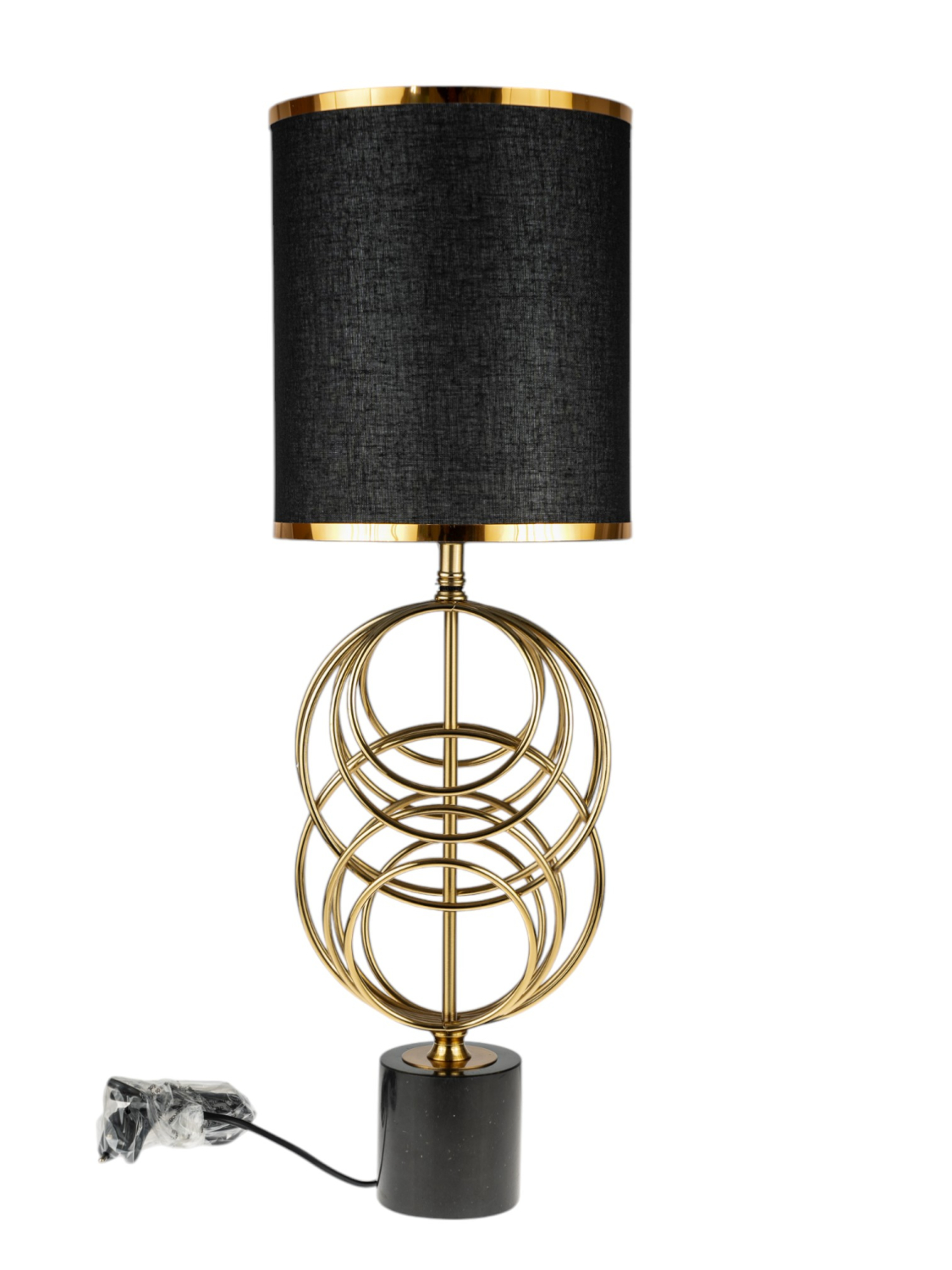 ZEN COLLECTION - ΣΗΜΑΝΤΙΚΟ: Σε περίπτωση διαφοράς τιμής από το κατάστημα ισχύει παντα και μόνο η τιμή του καταστήματος Φωτιστικό Επιτραπέζιο Χρυσό-Μαύρο Με Ρίγες & Μαρμάρινη