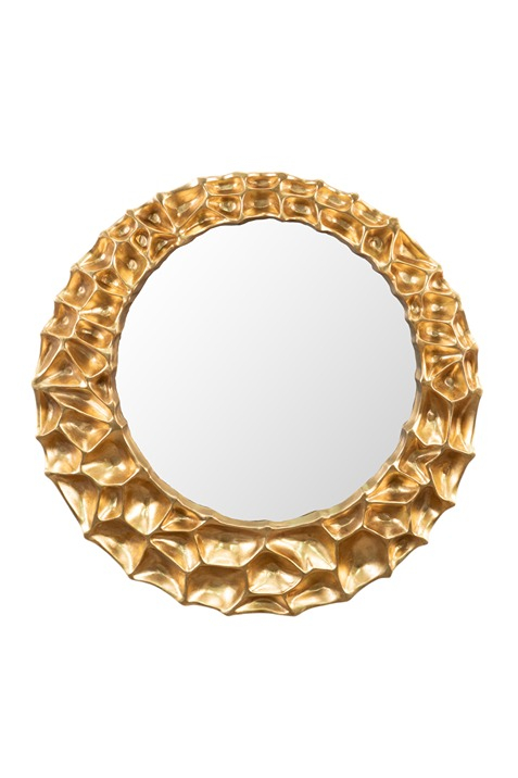 Καθρέπτης Τοίχου Polyester Χρυσός Στρογγυλός Με Κορνίζα 90x5,5x90εκ. Zen Collection 24.33.51082 (Υλικό: Polyester, Χρώμα: Χρυσό ) - ZEN COLLECTION - 24.33.51082