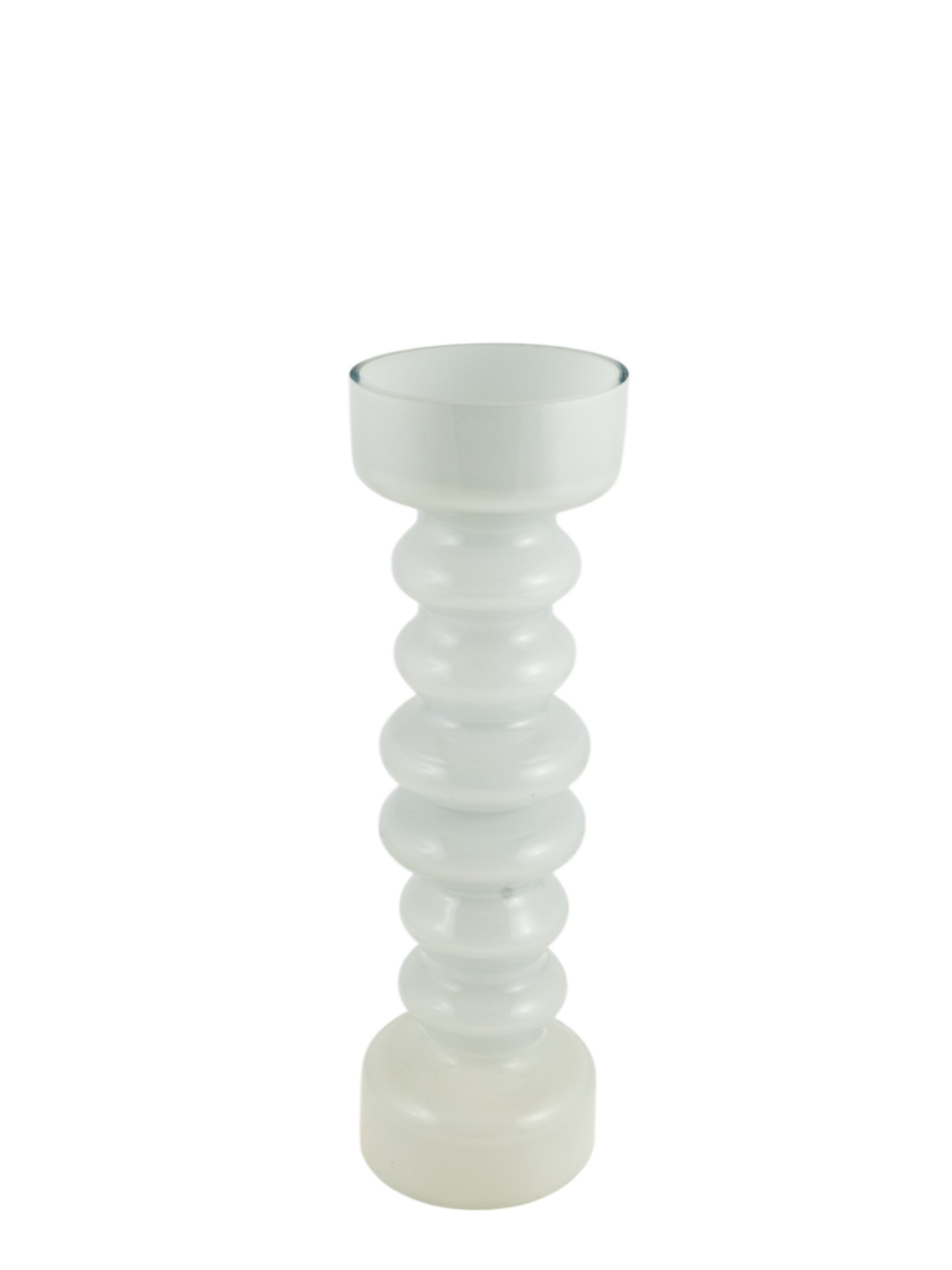 Κηροπήγιο Χειροποίητο Φυσητό Γυαλί Λευκό 10,5x34εκ. Zen