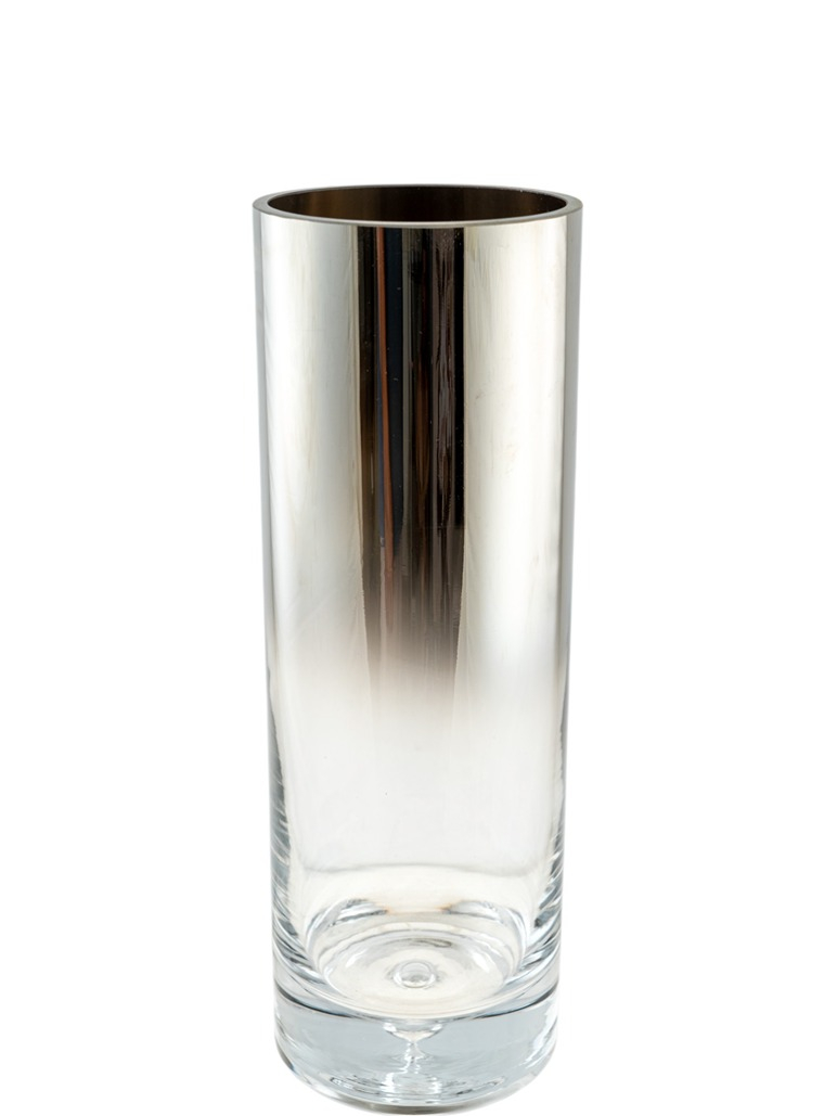 Διακοσμητικά Επιτραπέζια 24home - ΣΗΜΑΝΤΙΚΟ: Σε περίπτωση διαφοράς τιμής από το κατάστημα ισχύει παντα και μόνο η τιμή του καταστήματος Βάζο Χειροποίητο Φυσητό Γυαλί Ασημί-Διάφανο 12x35εκ. Ze