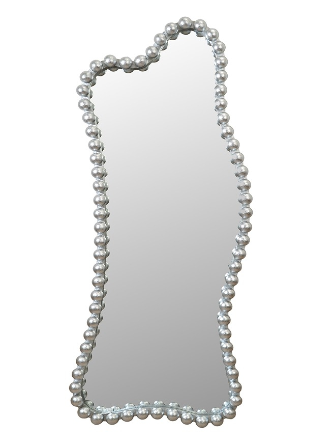 ZEN COLLECTION - ΣΗΜΑΝΤΙΚΟ: Σε περίπτωση διαφοράς τιμής από το κατάστημα ισχύει παντα και μόνο η τιμή του καταστήματος Καθρέπτης Ξύλινος Με Μπίλιες Ασημί 64,5x7x169εκ. Zen Co