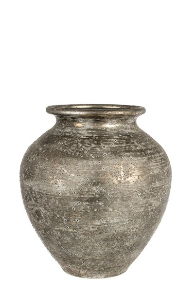 Βάζο Μεταλλικό Αντικέ Ασημί 28,5x28,5x31εκ. Zen Collection 26.16.52809 (Υλικό: Μεταλλικό, Χρώμα: Ασημί ) - ZEN COLLECTION - 26.16.52809