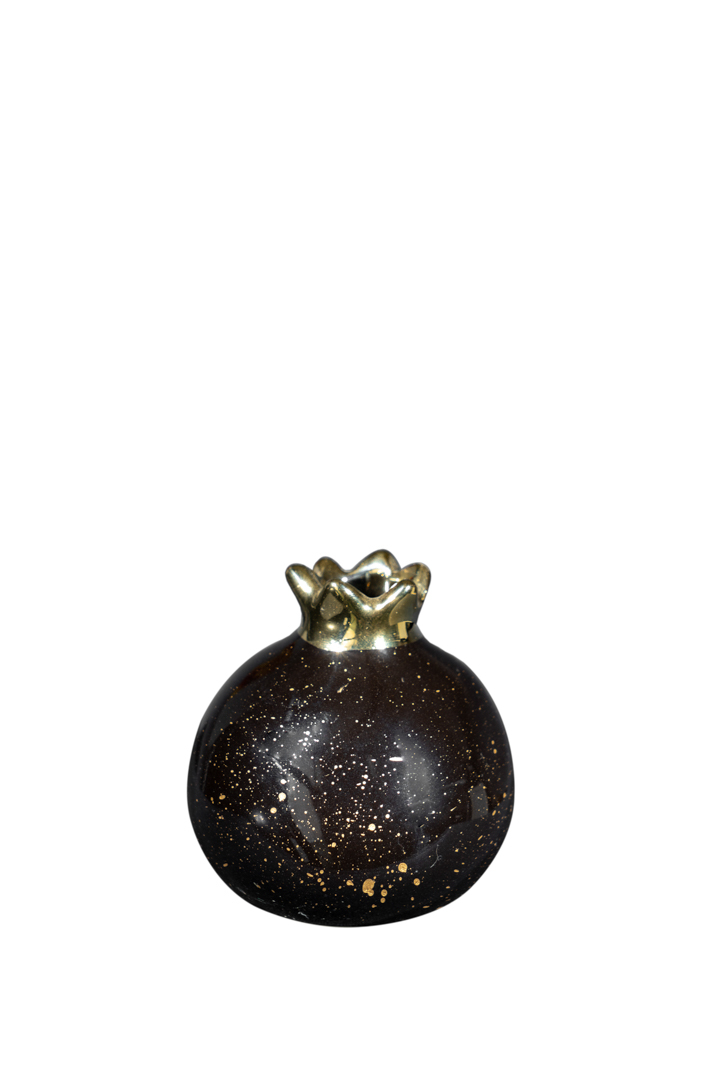 ZEN COLLECTION - ΣΗΜΑΝΤΙΚΟ: Σε περίπτωση διαφοράς τιμής από το κατάστημα ισχύει παντα και μόνο η τιμή του καταστήματος Ρόδι Κεραμικό Μαύρο-Χρυσό 7,6εκ. Zen Collection 24.3.47